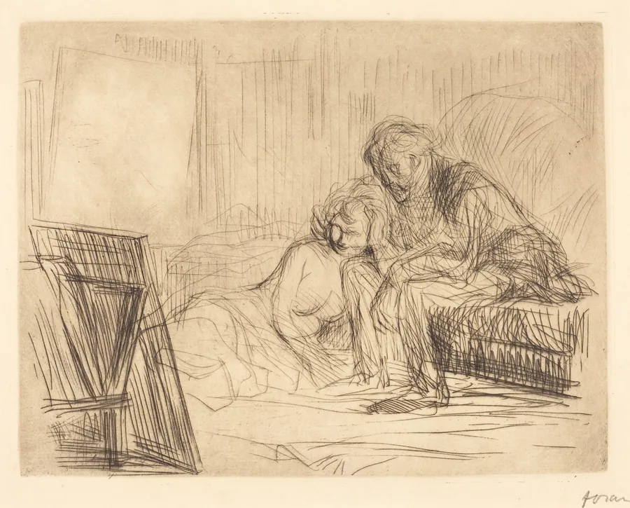 Le repos du modèle (1ère planche) (The Model's Rest) (first plate) by Jean-Louis Forain