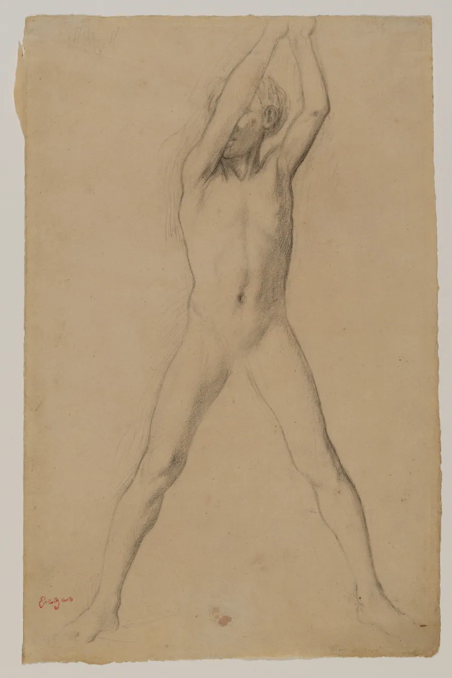 Youth with Arms Upraised by Edgar Degas