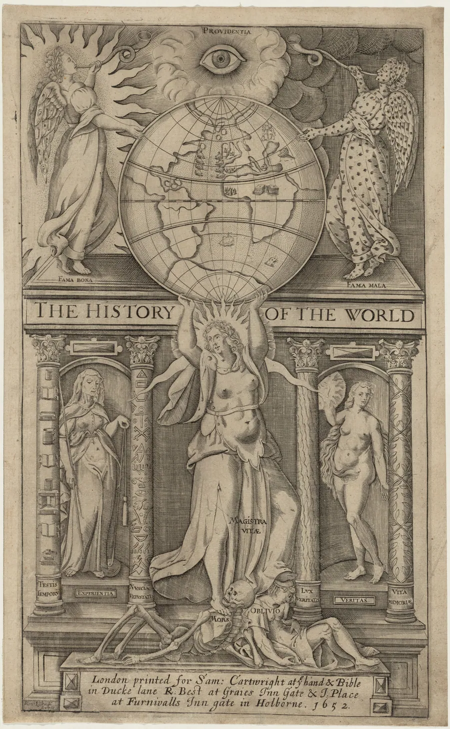 Title Page to Sir Walter Raleigh, History of the World by Renold Elstrack