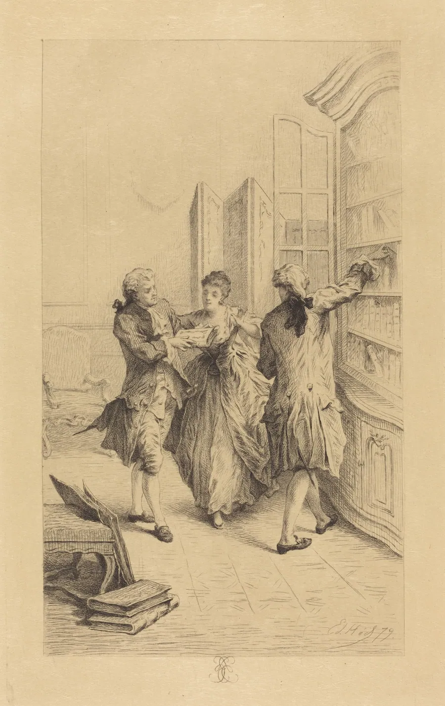 Frontispiece for "La Reliure française" by Edmond Hédouin
