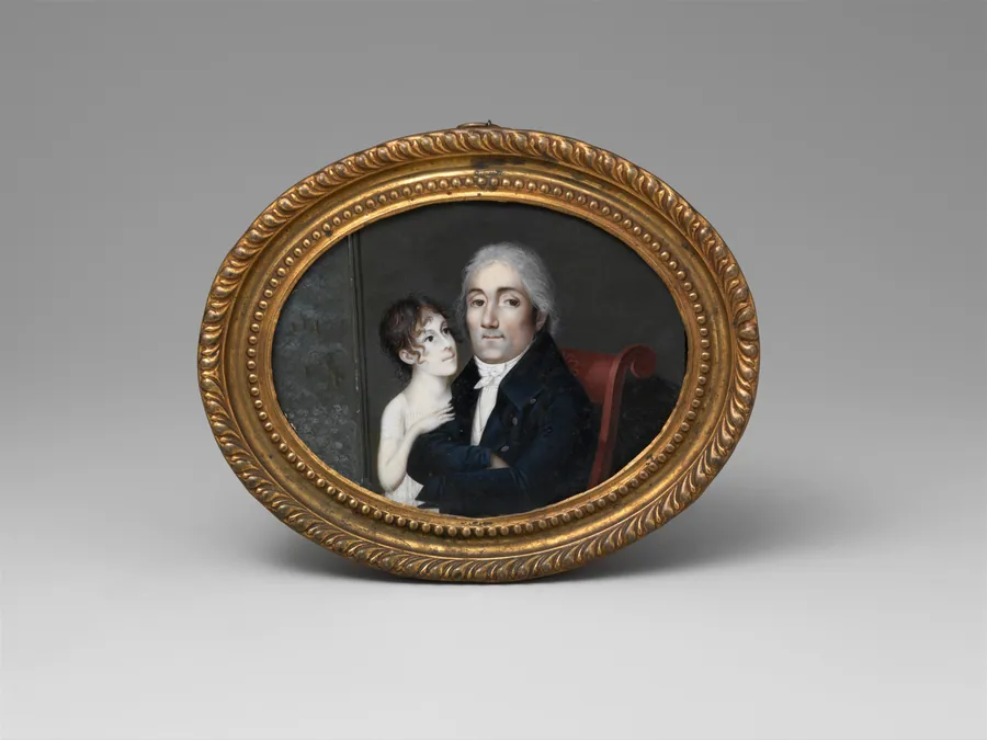 Portrait of a Gentleman and His Daughter by Francois M. Guyol de Guiran