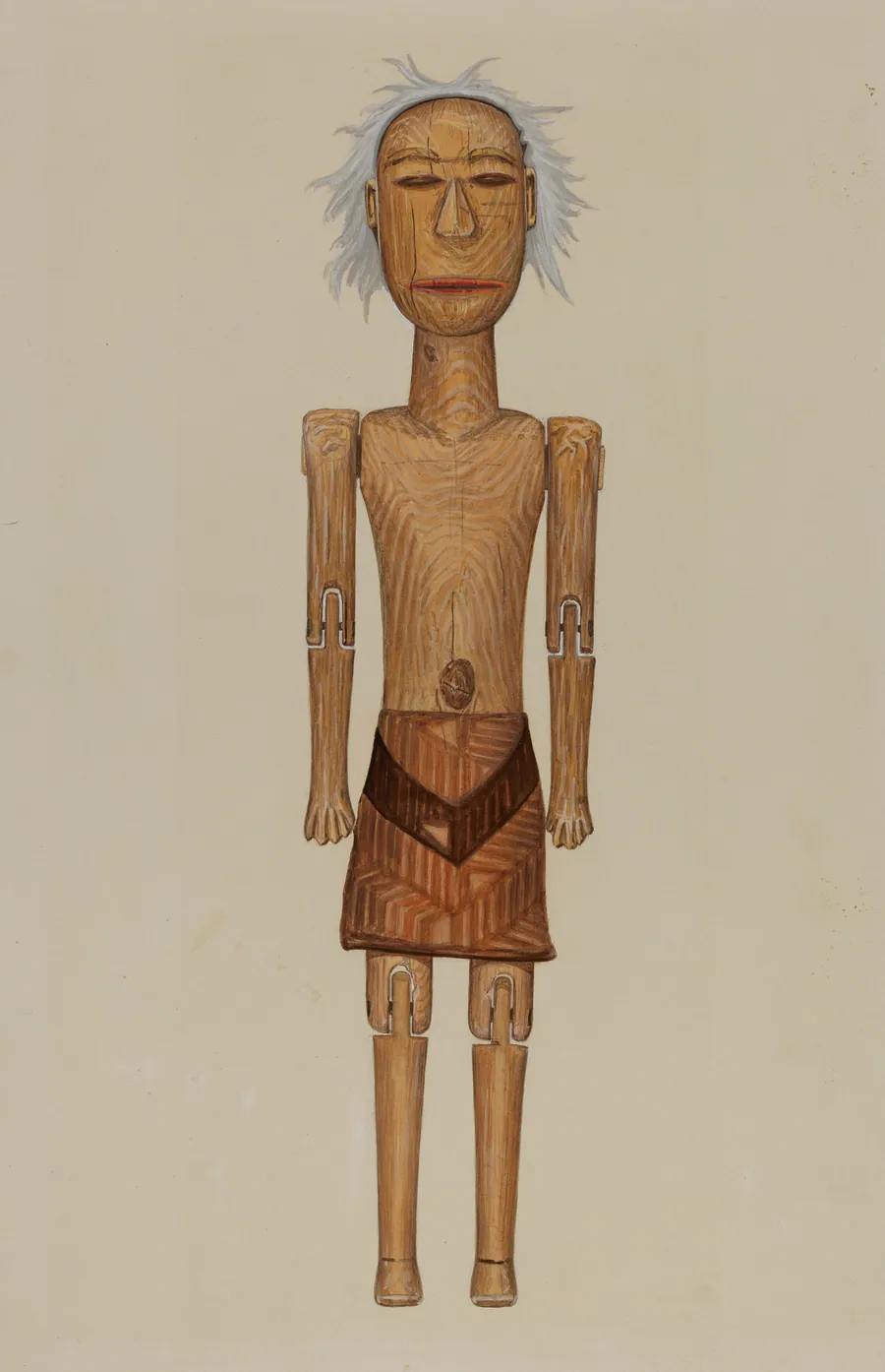 Wooden Indian Doll by Rex F. Bush