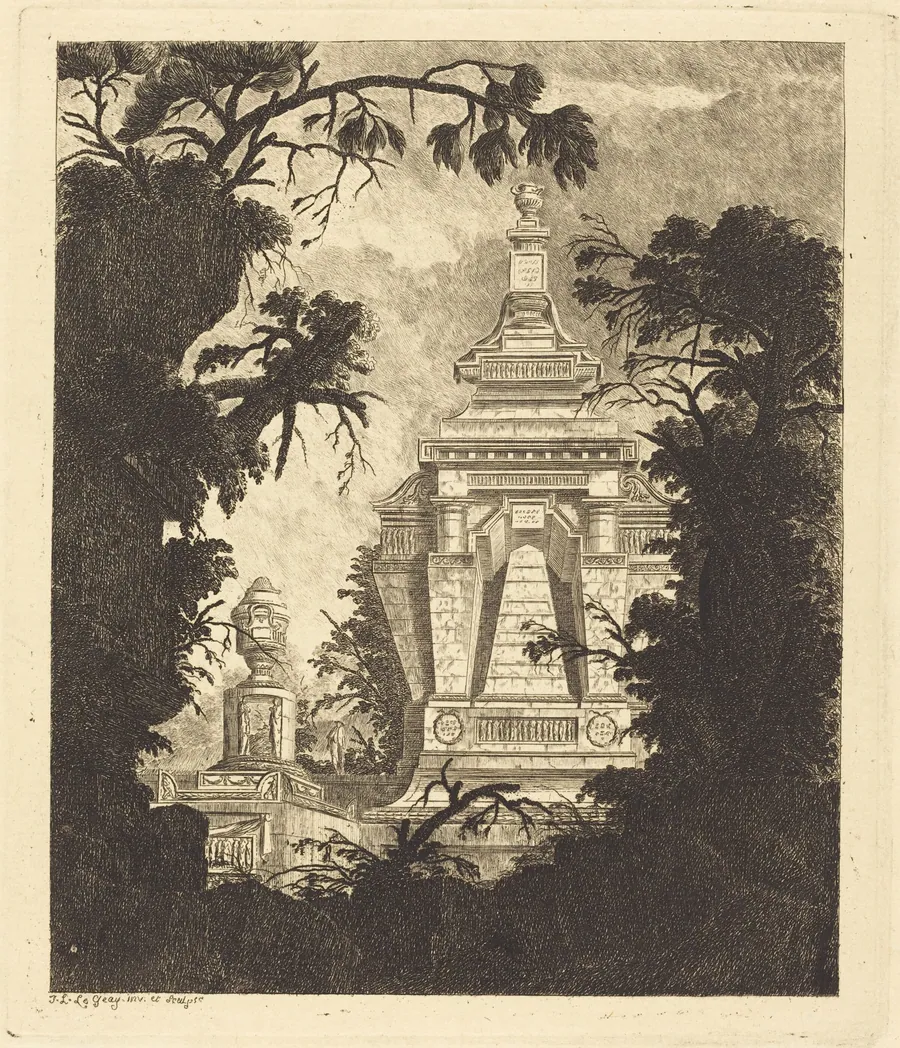 Tomb with Funerary Urn by Jean-Laurent Legeay