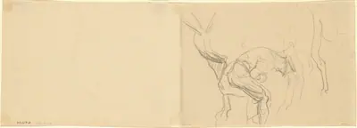 Study for "Shoeing Calvary Horses at the Front" [verso]