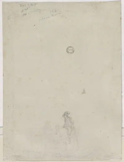 Sketch of Peasants at a Fountain (verso)