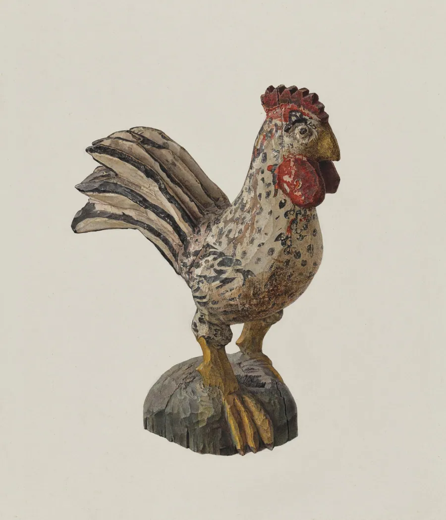 Rooster Woodcarving by Marian Page
