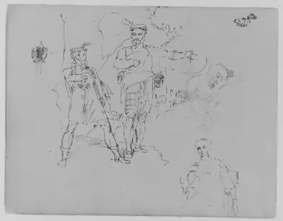 Composition with Two Highlanders (from Sketchbook)