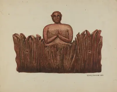 Carving "Soul in Purgatory"
