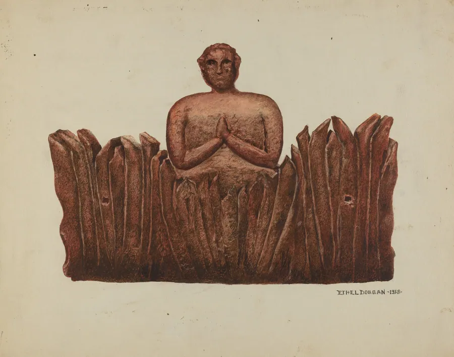 Carving "Soul in Purgatory" by Ethel Dougan