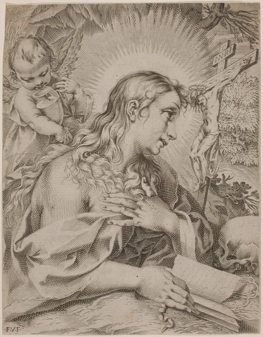 The Penitent Magdalene by Francesco Villamena