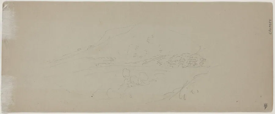 View of a Mountain [verso] by Jasper Francis Cropsey