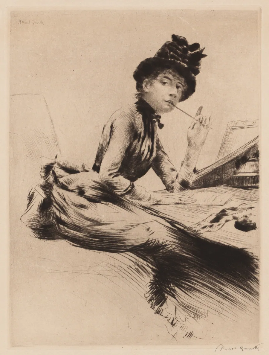 The Letter (Reflexion, ou la lettre) by Norbert Goeneutte