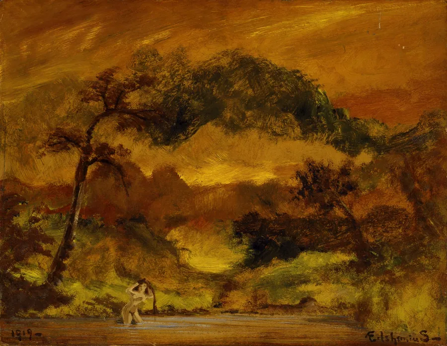 Overhanging Branches by Louis M. Eilshemius, born Arlington, NJ 1864-died New York City 1941