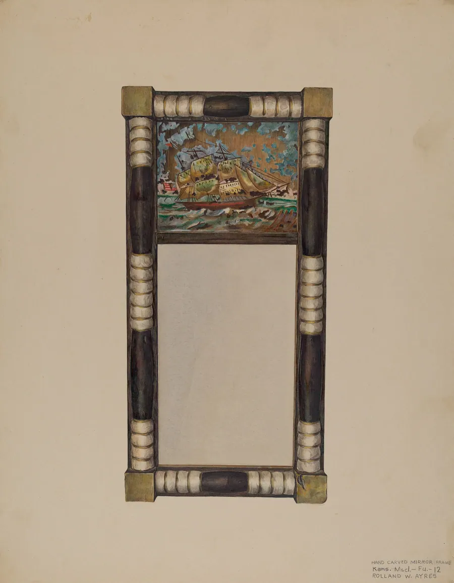 Hand Carved Mirror Frame by Rolland Ayres