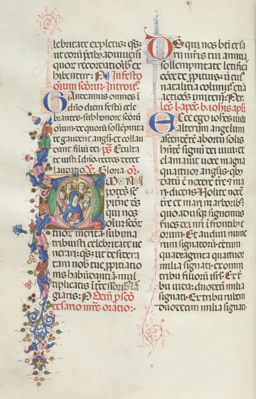 Missale: Fol. 322v: The Virgin among the Apostles and Saints by Giapeco Caporali