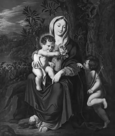 Jomfru Maria med Jesusbarnet og den lille Johannes