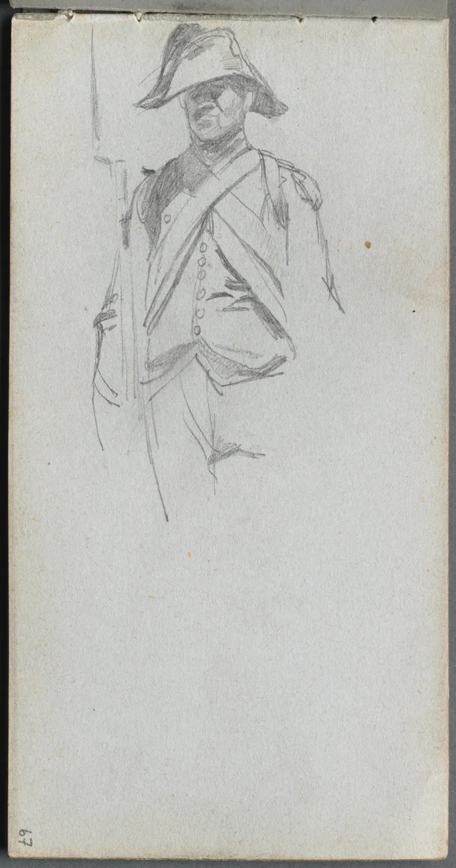 Sketchbook, page 67: Study of a Soldier by Ernest Meissonier