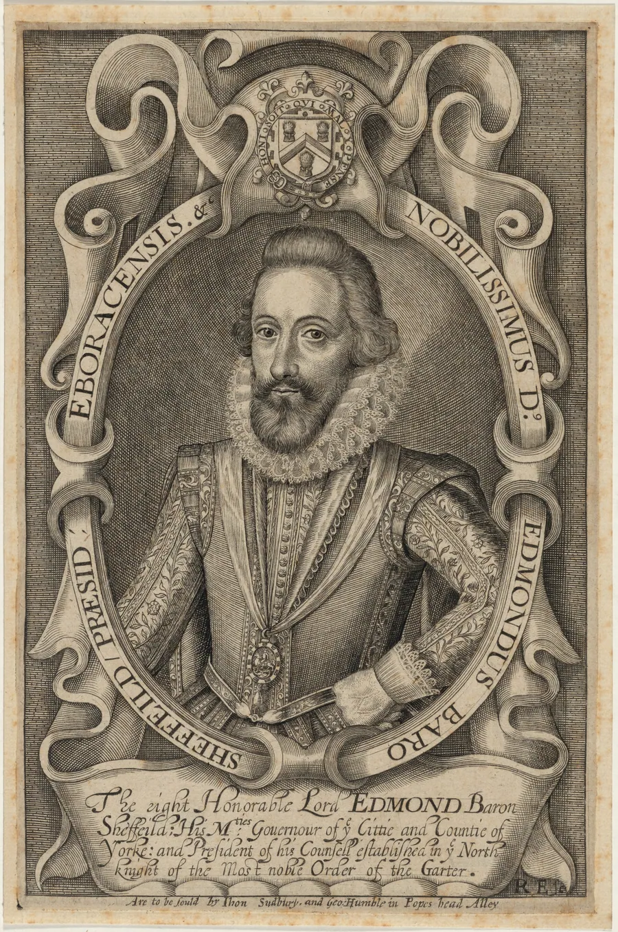 Edmond Shaffield, First Earl of Malgrave by Renold Elstrack