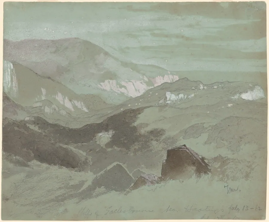 Cliffs of Ecclesbourne Near Hastings by Thomas Moran