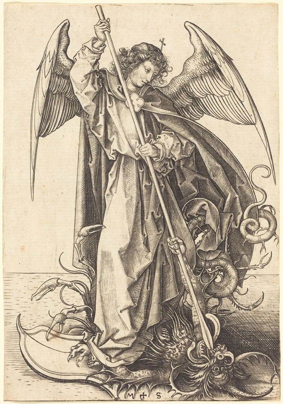 Saint Michael Slaying the Dragon by Martin Schongauer