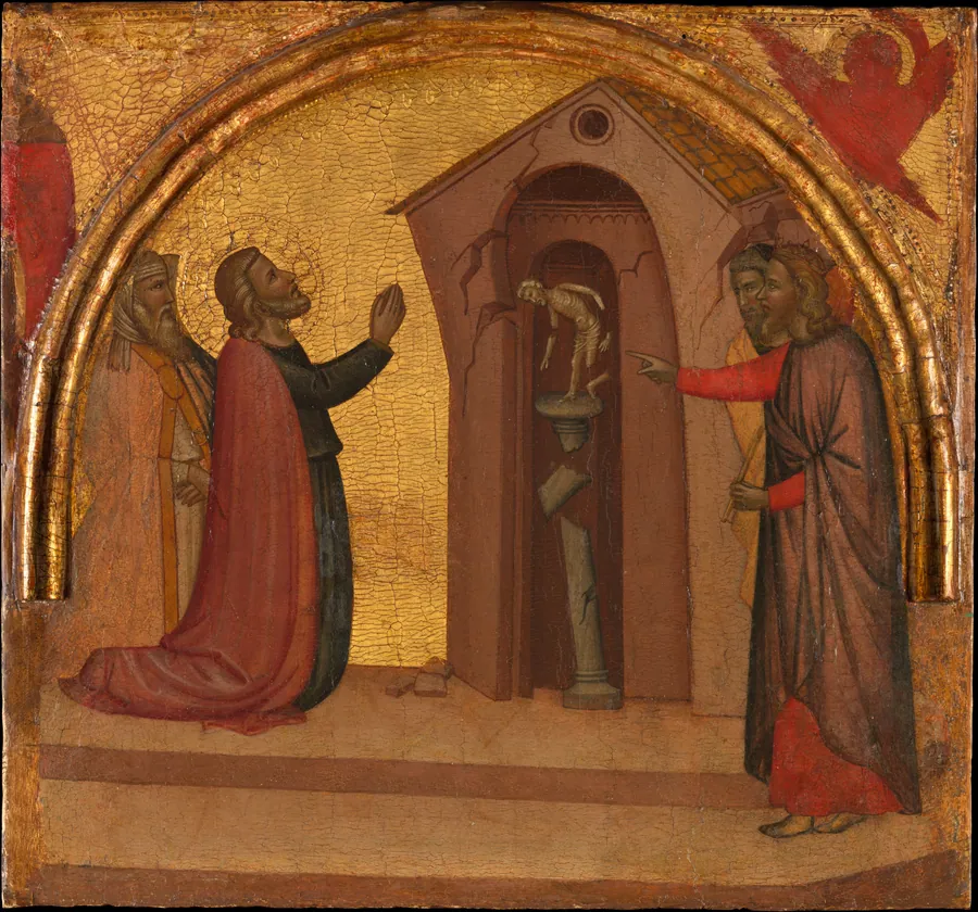 Saint John the Evangelist Causes a Pagan Temple to Collapse by Francescuccio Ghissi (Francesco di Cecco Ghissi)