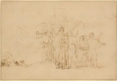 Lot and His Family Leaving Sodom