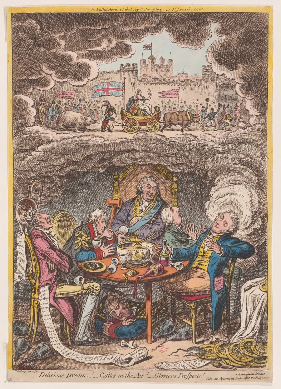 Delicious Dreams! –Castles in the Air! –Glorious Prospects! by James Gillray