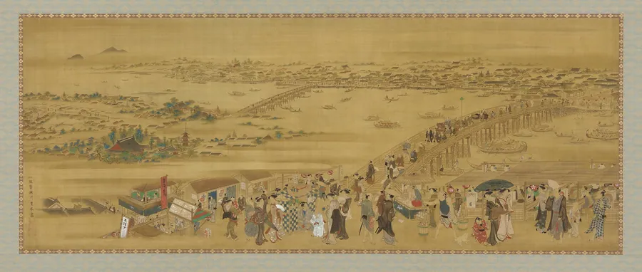 Ryogoku Bridge by Utagawa Toyoharu (1735-1814)