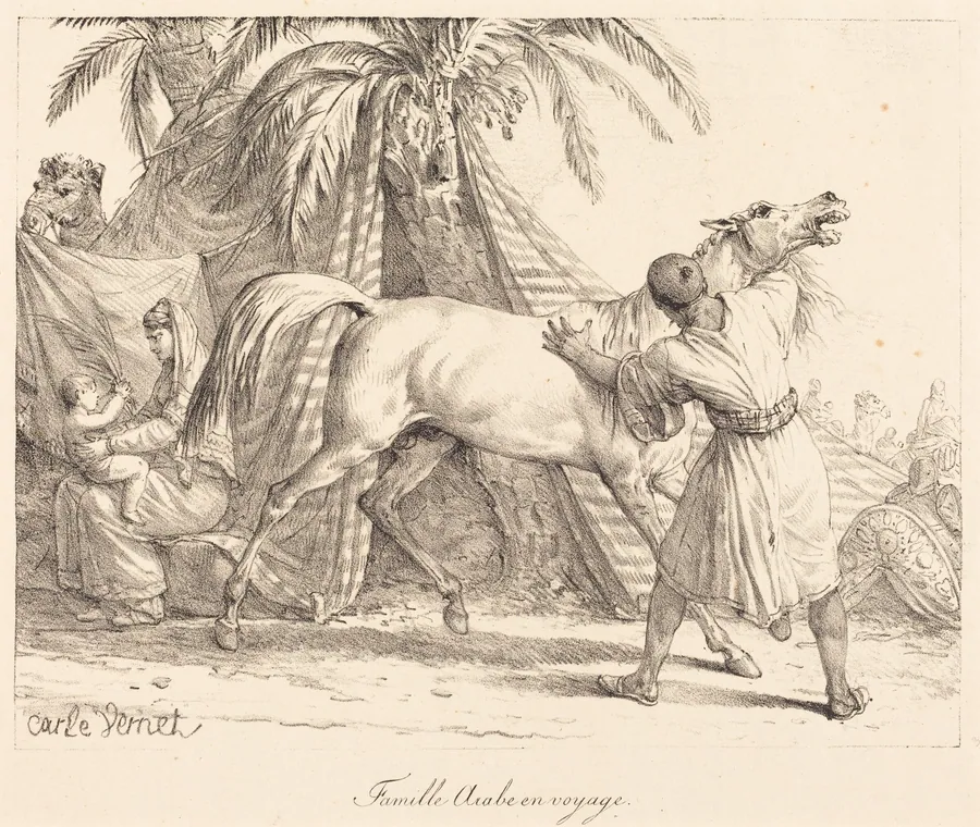 Famille Arabe en voyage by Carle Vernet