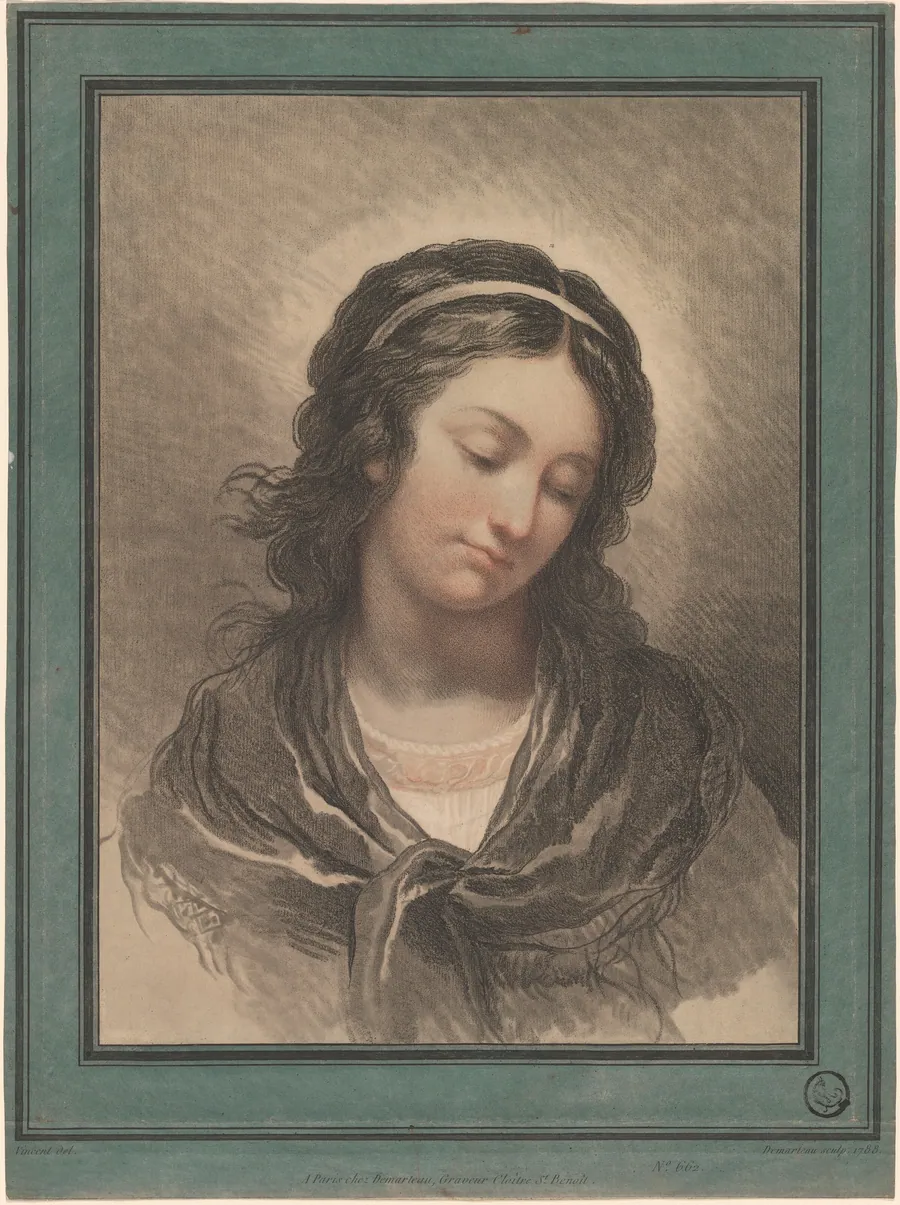 Head of a Woman Looking Down by Gilles-Antoine Demarteau