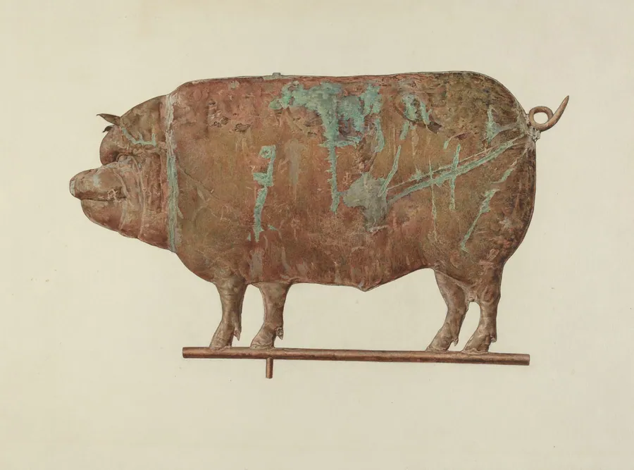 Pig Weather Vane by Marian Page