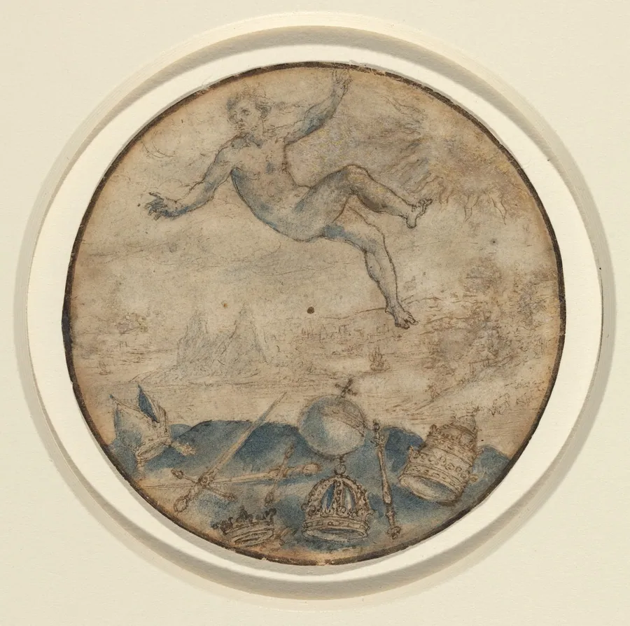 Man Falling from the Sky by Flemish 17th century