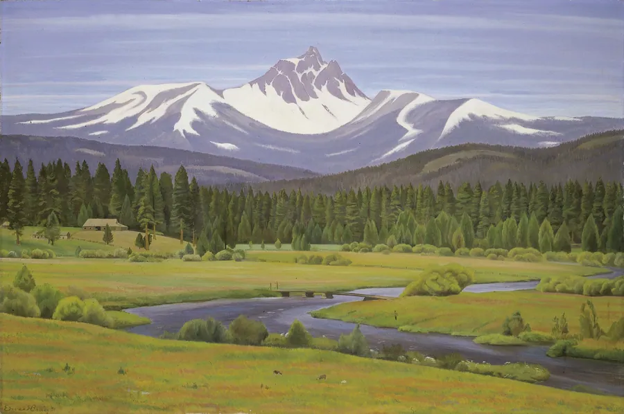 In the Cascade Mountains by Edward Bruce, born Dover Plains, NY 1879-died Hollywood, FL 1943