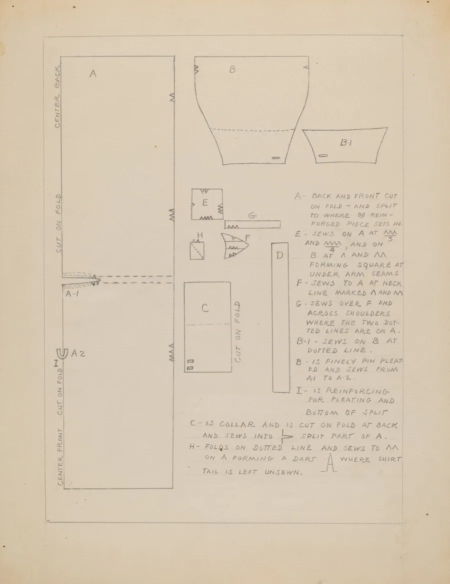 Pattern for Man's Shirt by Rosalia Lane