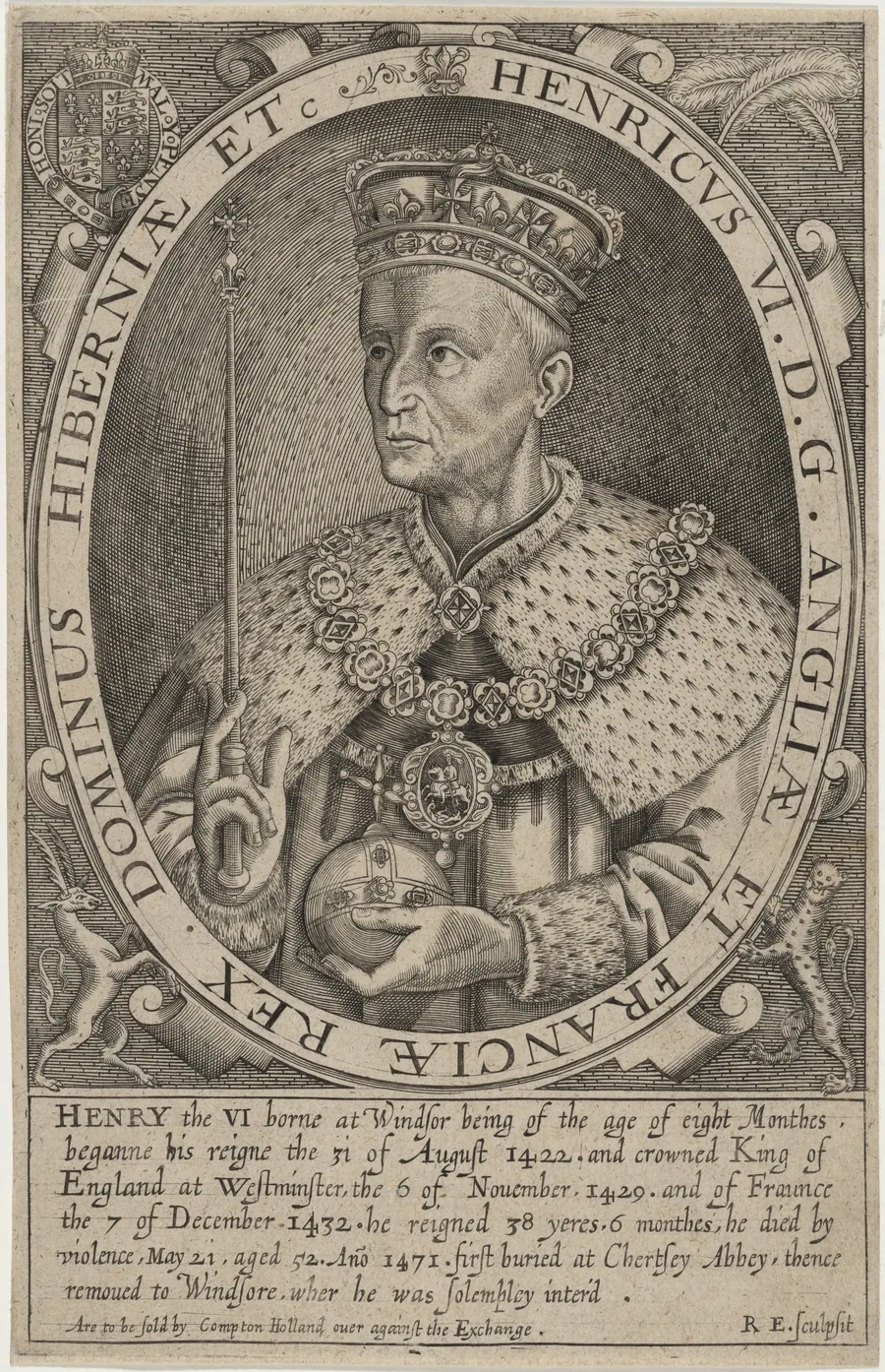 Henry VI of England by Renold Elstrack