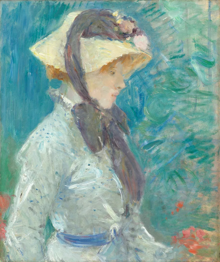 Young Woman with a Straw Hat by Berthe Morisot