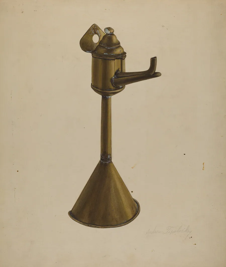 Brass Oil Lamp by Andrew Topolosky