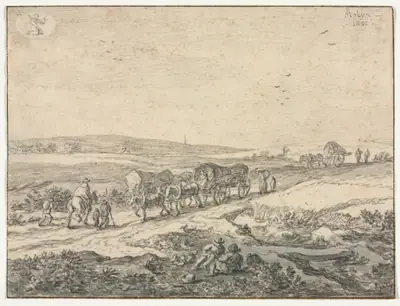 August: Landscape with Wagons