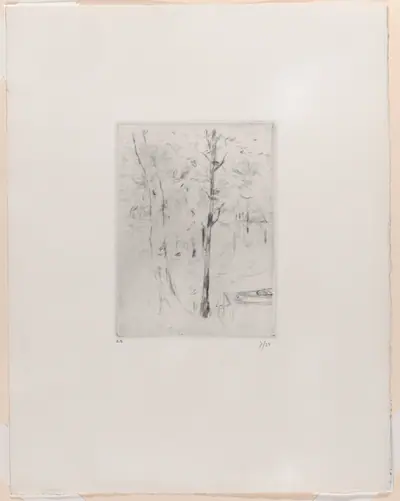 Landscape (Tree-trunks near a River)