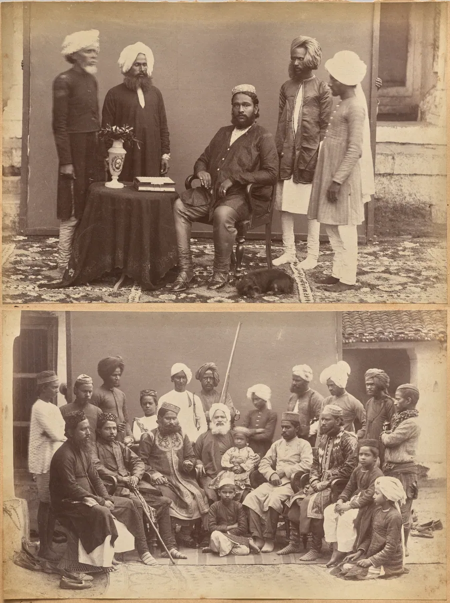 Ramkishore Singh, Rewa (recto, top); Mowhri Rahman Alli Khan family, Rewa (recto, bottom) by Raja Deen Dayal