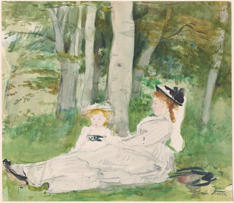 At the Edge of the Forest (Edma and Jeanne) by Berthe Morisot
