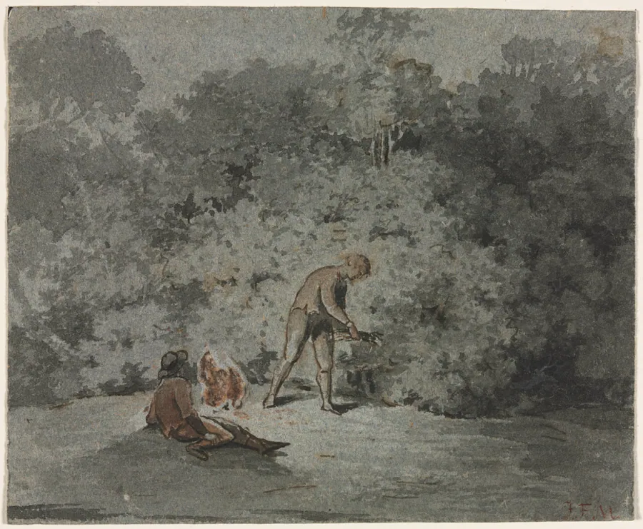 Faggot Gatherer (recto) by Francisque Millet