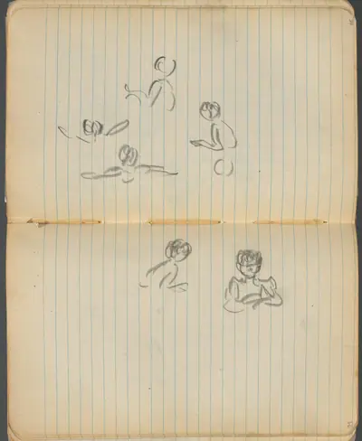 Sketchbook, page 094 & 95: Swimming Figures