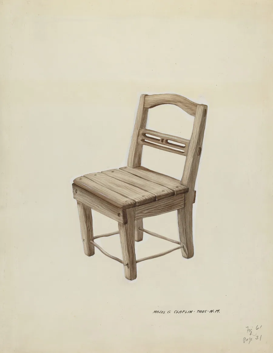 Small Wooden Chair by Majel G. Claflin