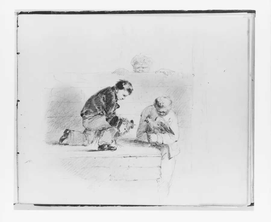 Cock Fight (from Sketchbook) by Francis William Edmonds