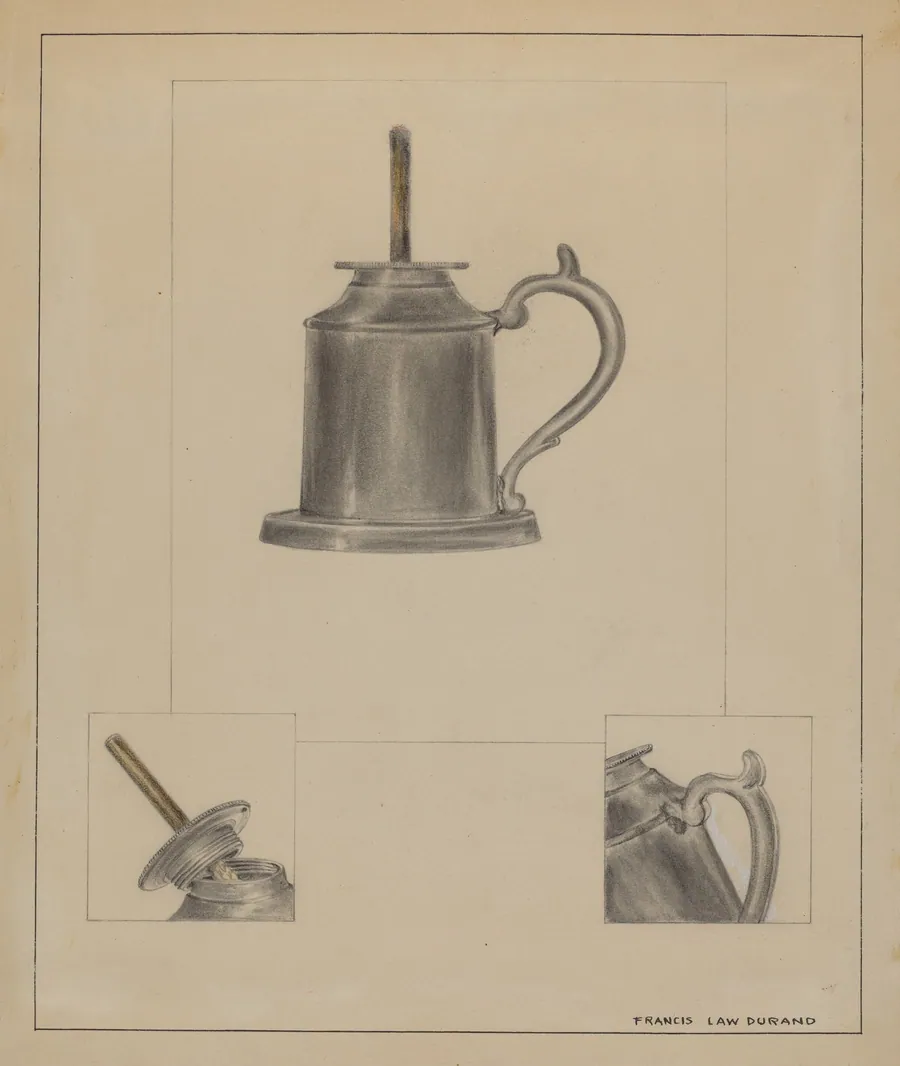 Pewter Fluid Lamp by Francis Law Durand