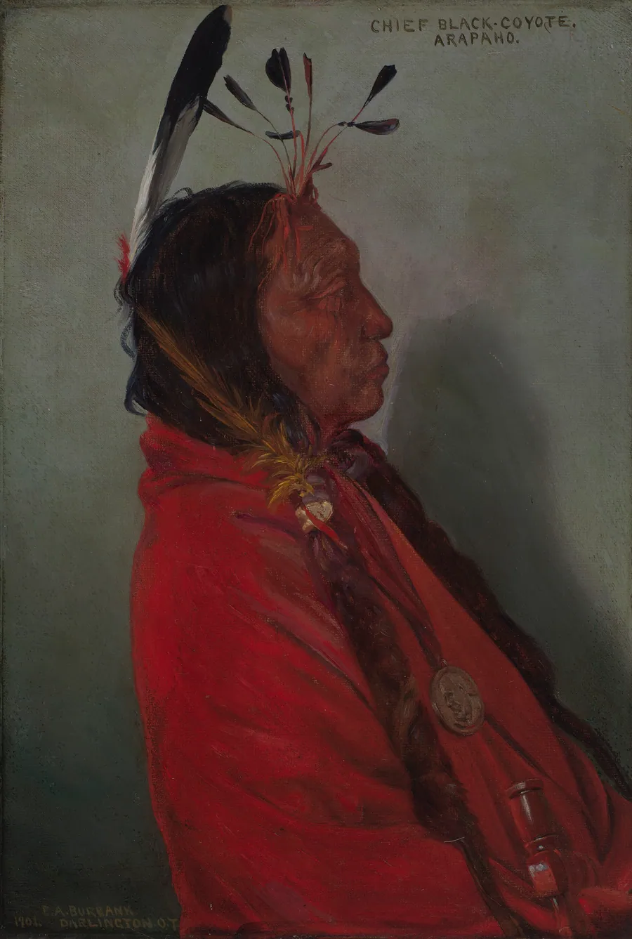Chief Black-Coyote by Elbridge Ayer Burbank, born Harvard, IL 1858-died San Francisco, CA 1949