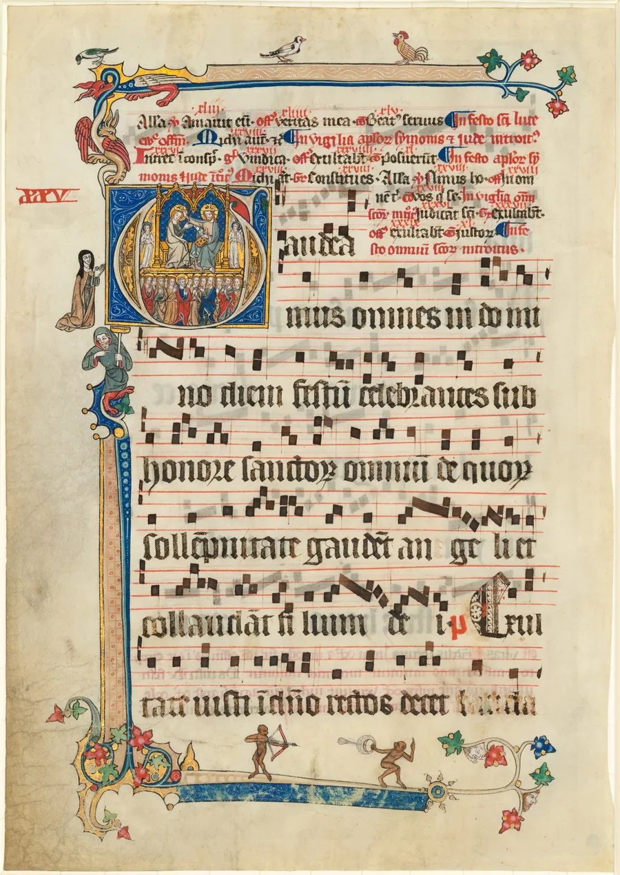 Coronation of the Virgin with Attendant Saints by German 14th Century
