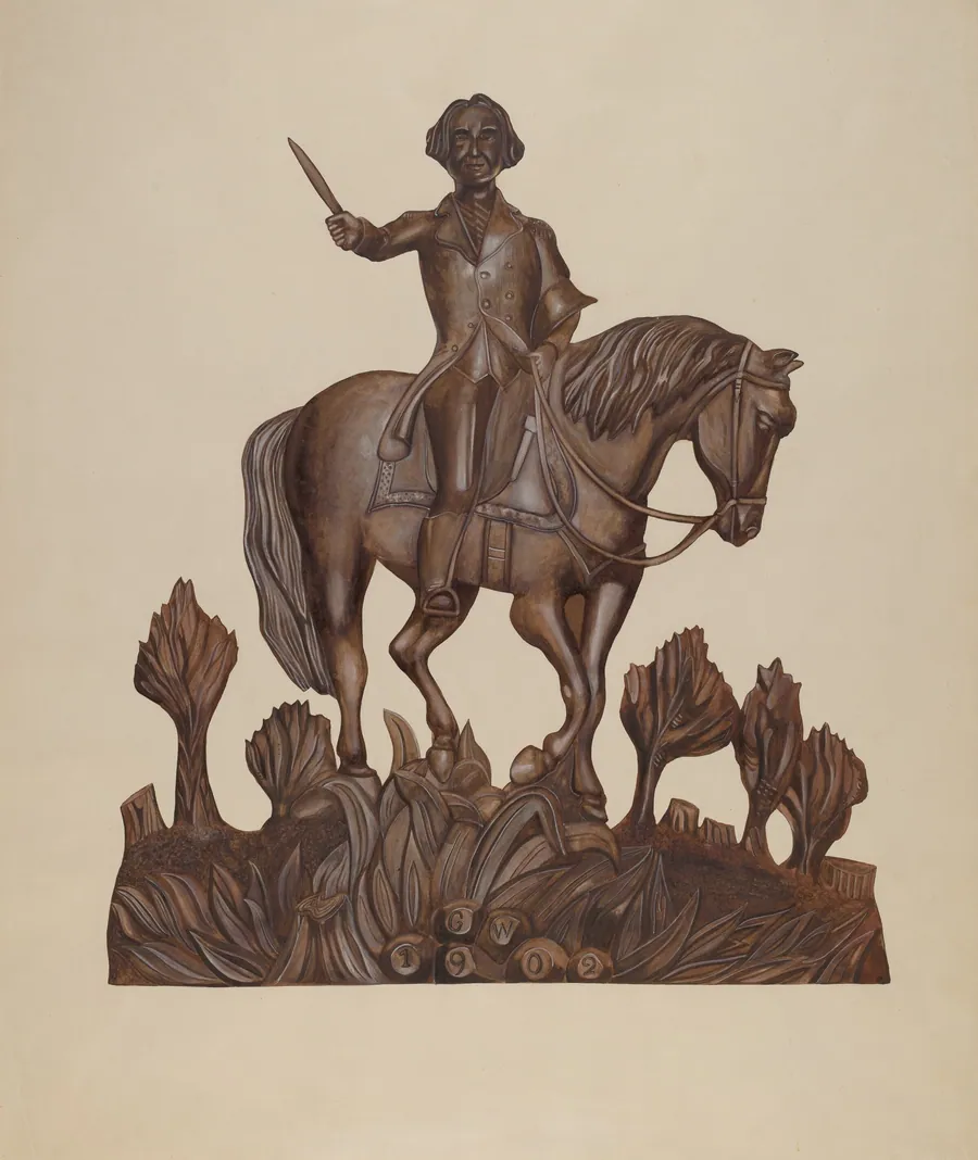 George Washington on Horseback by Wilbur M Rice