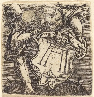 Putto Holding a Shield with the Monogram of Altdorfer